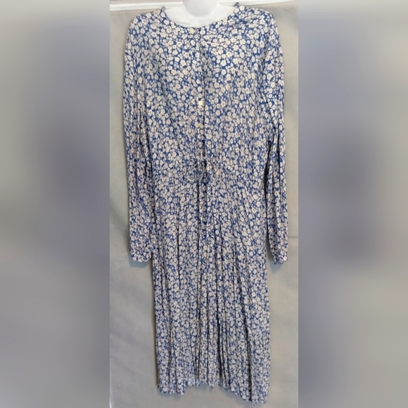 EC💙Gap Blue Floral Tiered Midi Dress - Picture 10 of 14